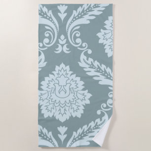 Rokoko-Damask-Kunst I Enteneiblau+Türkis Strandtuch
