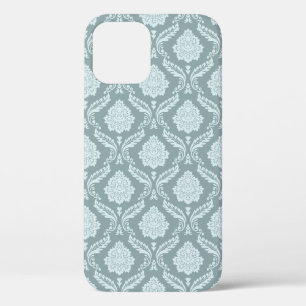Rokoko-Damask-Wiederholungsmuster Enteneiblau+Türk Case-Mate iPhone Hülle