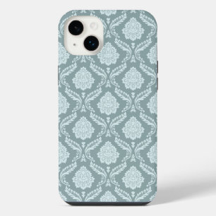 Rokoko-Damask-Wiederholungsmuster Enteneiblau+Türk iPhone 14 Plus Hülle