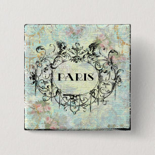 Rokoko Design und Rosen im antiken Stil Button