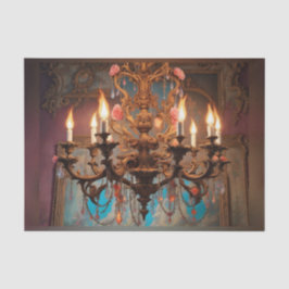 Rokoko French Chandelier 3 Decoupage Paper Seidenpapier