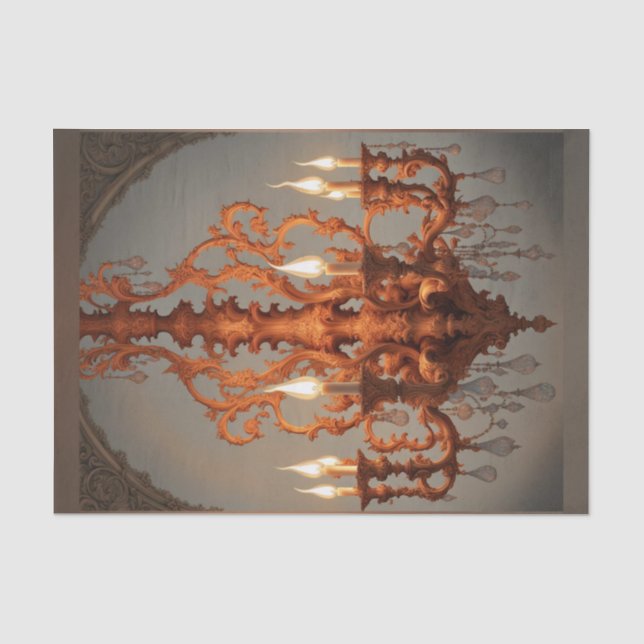 Rokoko French Chandelier Decoupage 5 Seidenpapier (Vorderseite)