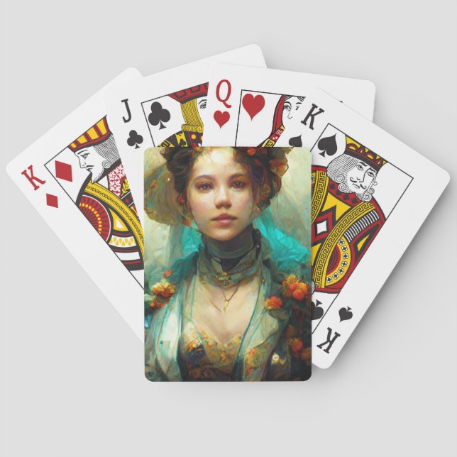 Rokoko Future SciFi Fantasy Spielkarten (Rückseite)