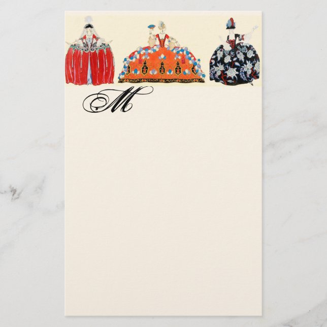 ROKOKO LADİES FASHION COSTUME DESIGNER MONOGRAM BRIEFPAPIER (Vorderseite)