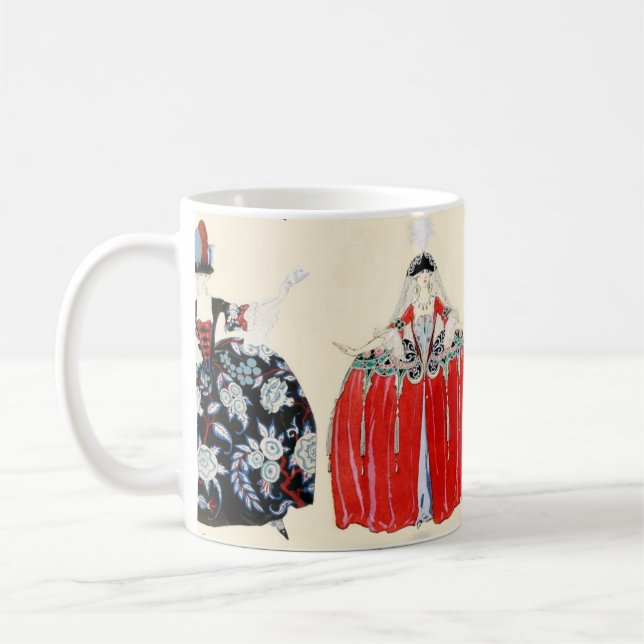 ROKOKO LADIES SCHÖNHEIT, MODERNES KOSTENDESIGNER KAFFEETASSE (Links)