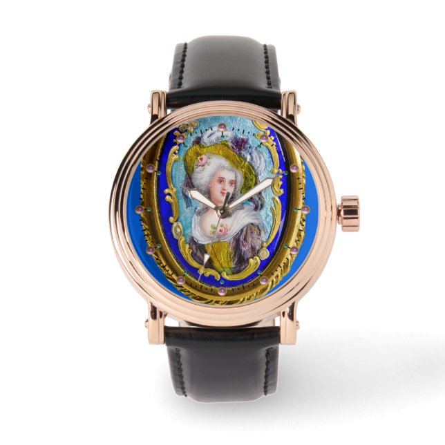 ROKOKO LADY MIT PINK ROSES ARMBANDUHR (Vorderseite)