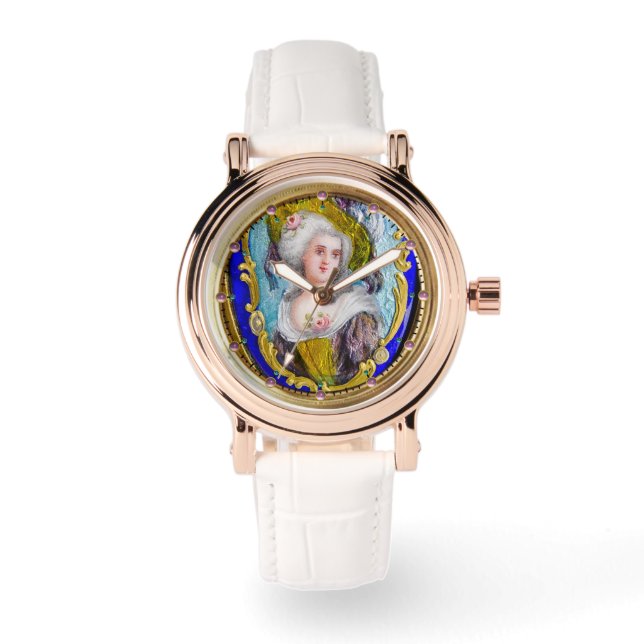ROKOKO LADY MIT PINK ROSES ARMBANDUHR (Vorderseite)