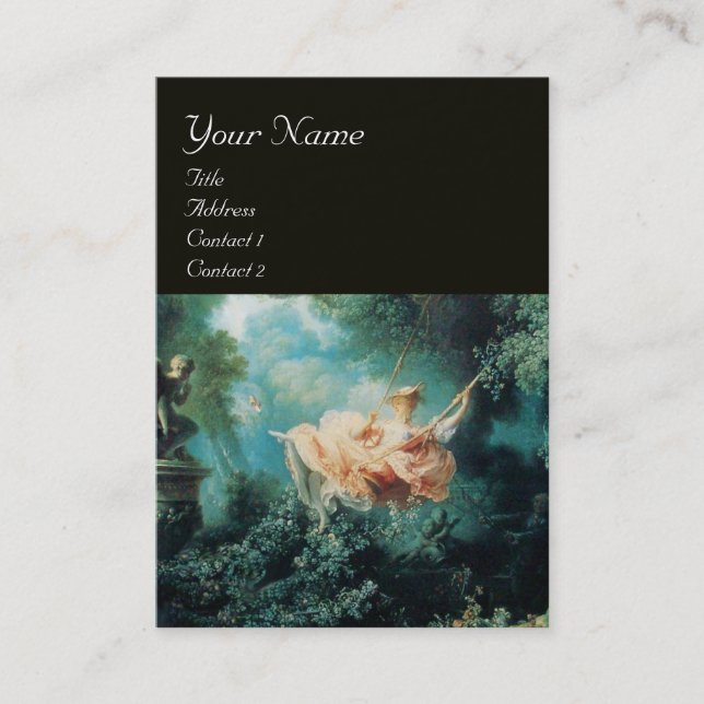 ROKOKO LADY ÜBER DAS SCHWIMMEN VON MONOGRAM VISITENKARTE (Vorderseite)