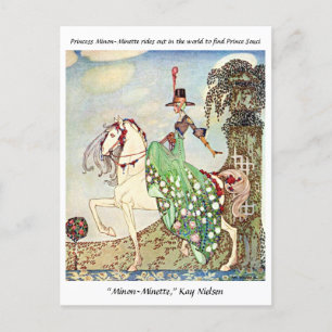 Rokoko märchenhafte Prinzessin reiten Postkarte