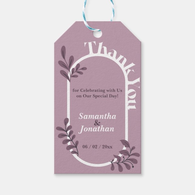 Rokoko Pink Simple Wedding Geschenkanhänger (Vorderseite)
