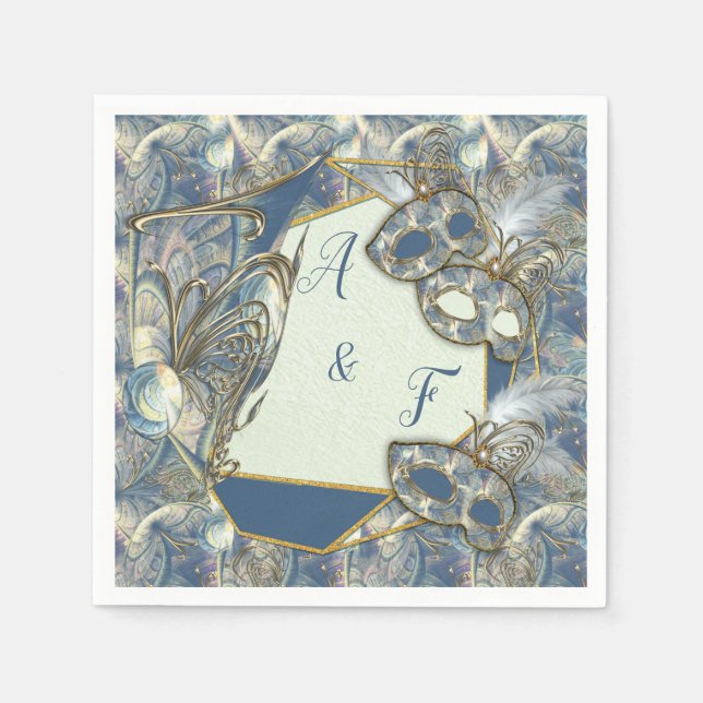 Rokoko Rich mit Gold Relief & Mask Serviette (Vorderseite)