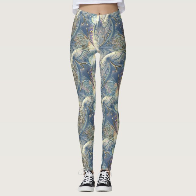 Rokoko Rich Pattern Design mit Gold Relief Leggings (Vorderseite)
