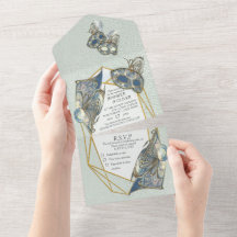 Rokoko Rich Romantic All in One Wedite Einladung