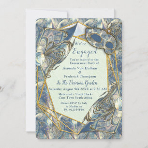 Rokoko Rich Romantic Gold Reliefs & Mask Invitati Einladung