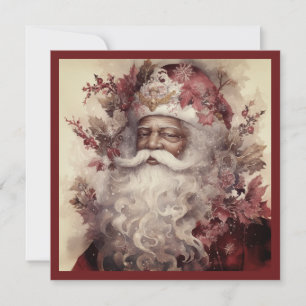 Rokoko Schwarzer Weihnachtsmann Weißer Bart Ahornb Feiertagskarte