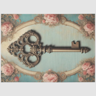 Rokoko Skeleton Key Decoupage Paper - Antiquitäten Seidenpapier