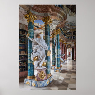 Rokoko-Style-Bibliothek Räume Poster