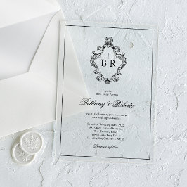 Rokoko Vintag Monogram Wedding Acryleinladungen