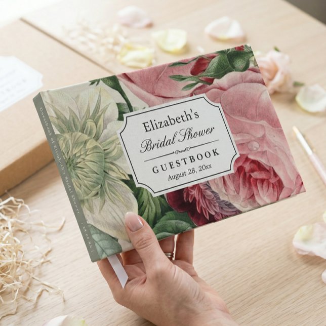 Rokoko Vintages botanisches Brautparty Gästebuch (Von Creator hochgeladen)