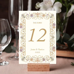 Rokoko-Wiederbelebung Elegante Vintage Florale Hoc Tischnummer