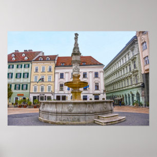 Rolandbrunnen, Altstadt, Bratislava, Slowakei Poster