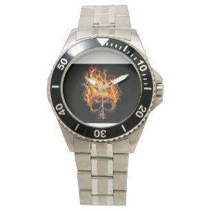 Rolex-Feuerschädel silberfarben Armbanduhr