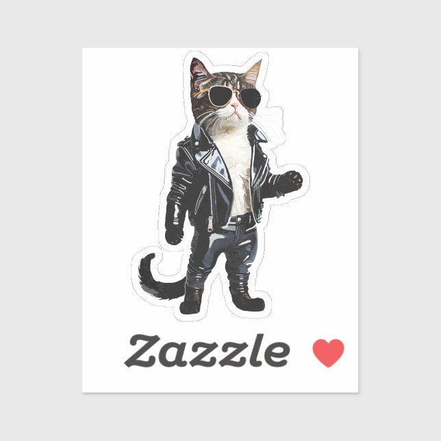 roll and rock cat aufkleber (Blatt)