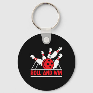 Roll And Win Bowling-Spieler Lustiger Bowler Schlüsselanhänger
