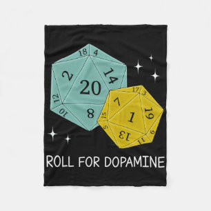 Roll For Dopamine Dnd Neurodiversität D20 Würfel A Fleecedecke
