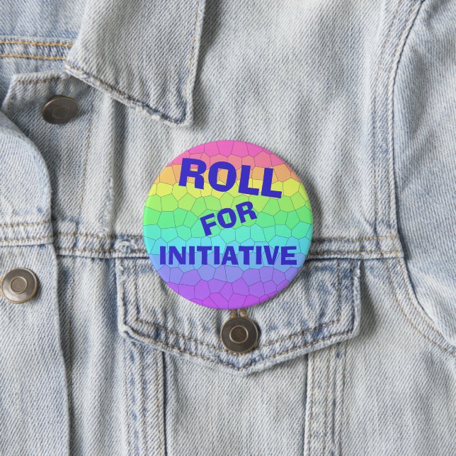 "Roll for Initiative" Rainbow Dungeons Dragons Button (Beispiel)