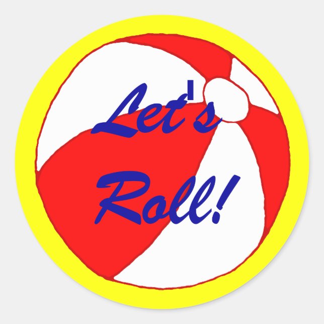 Roll Funny Beach Ball Sticker (Vorderseite)