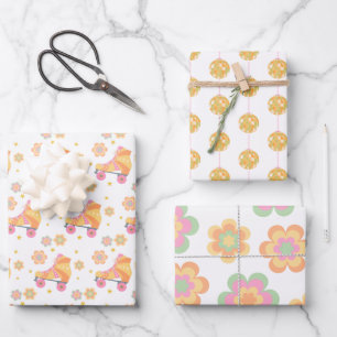 Roll Girl Roller Skaten Geburtstagsparty Geschenkpapier Set