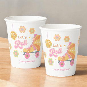 Roll Girl Roller Skaten Geburtstagsparty Pappbecher