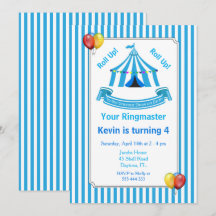 Roll hoch! Roll hoch! Circus Birthday Party Blue