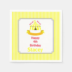 Roll hoch! Roll hoch! Circus Birthday Party Gelb Serviette
