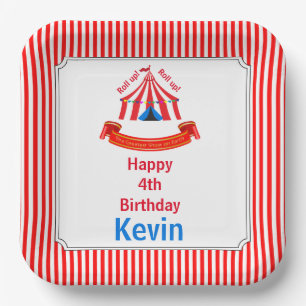 Roll hoch! Roll hoch! Circus Birthday Party Pappteller