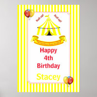 Roll hoch! Roll hoch! Circus Birthday Poster in Ge