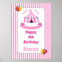 Roll hoch! Roll hoch! Circus Birthday Poster in Pi
