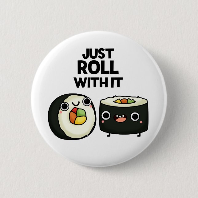 Roll mit dem lustigen Sushi Roll Pub Button (Vorderseite)