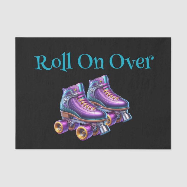 Roll On Over Rollerskate Birthday Party Seidenpapier (Vorderseite)