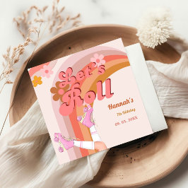 Roll Retro Groovy Roller Skate Geburtstag Teil Serviette