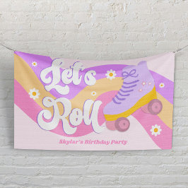 Roll Roller Skate Skaten Geburtstagsparty Banner