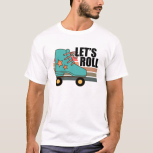 Roll Roller Skaten Skater Skate Retro T-Shirt