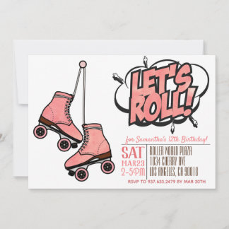 Roll Skaten zum Geburtstag Einladung