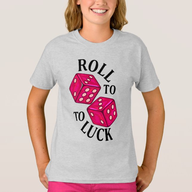 Roll to Luck - Neon Dice T-Shirt (Vorderseite)