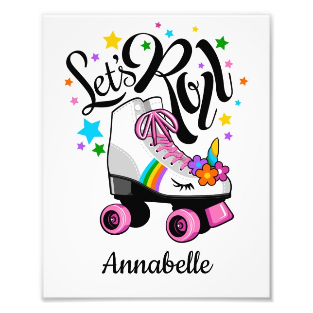 Roll Unicorn Roller Skate Girl's Fotodruck (Vorne)