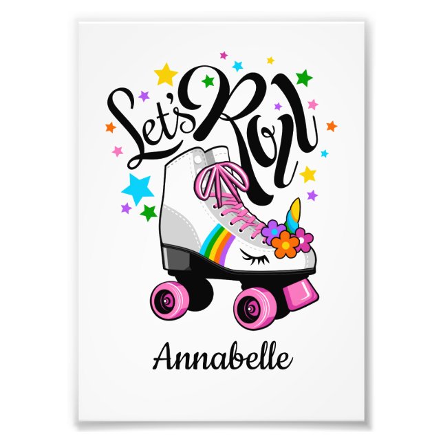 Roll Unicorn Roller Skate Girl's Fotodruck (Vorne)