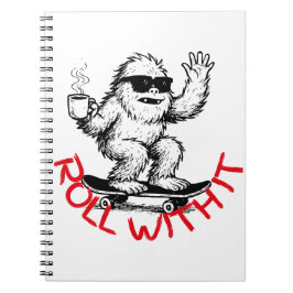 Roll With It Abominable Snowman Skater Notizblock