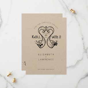 Roll with it Bridge & Groom Toillet Paper Roll Hea Save The Date