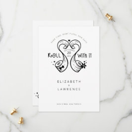 Roll with it Bridge & Groom Toillet Paper Roll Hea Save The Date